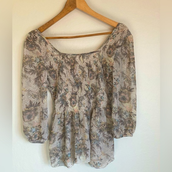Free People Square Neckline Chiffon
Printed Top (M) - Picture 5 of 10